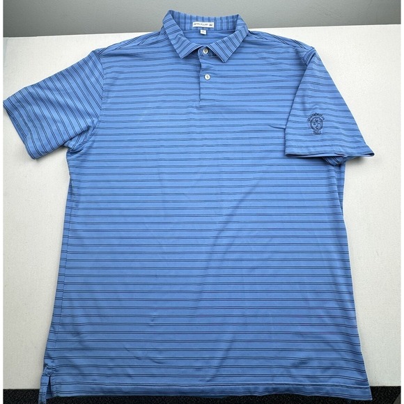 Peter Millar Other - Peter Millar Tour Fit Short Sleeve Blue Black‎ Stripped Polo Men's XL *LOGO*